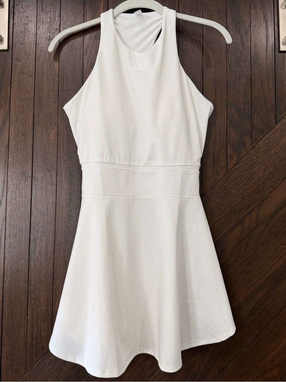 adidas White Racerback Mini Dress - Picture 1 of 5